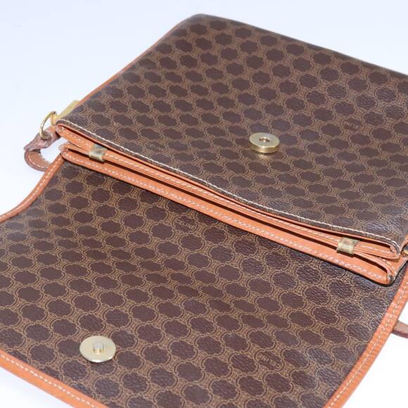 CELINE Macadam Canvas Shoulder Bag Pvc Leather Brown - Picture 16 of 16